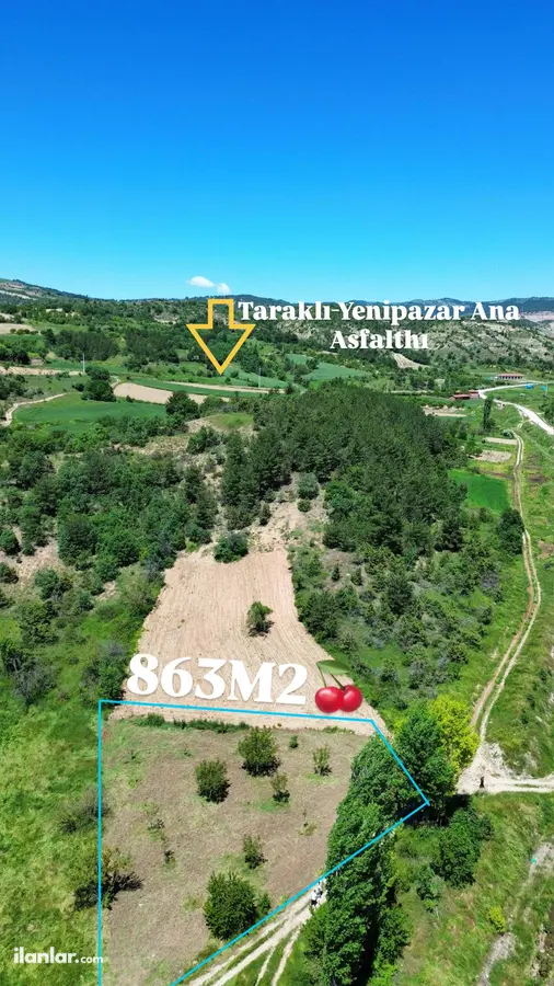 Bilecik Yenipazar Selim Köyü Mahallesi 863 m² satılık bağ & Bahçe arsa - Fotoğraf 2