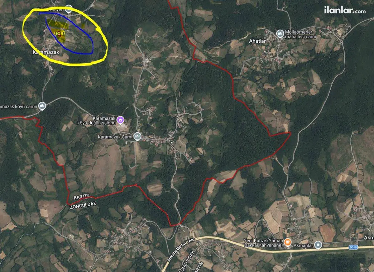 Bartın Merkez Karamazak, Karakız Mahallesi 1.098 m² satılık konut arsa - Fotoğraf 2