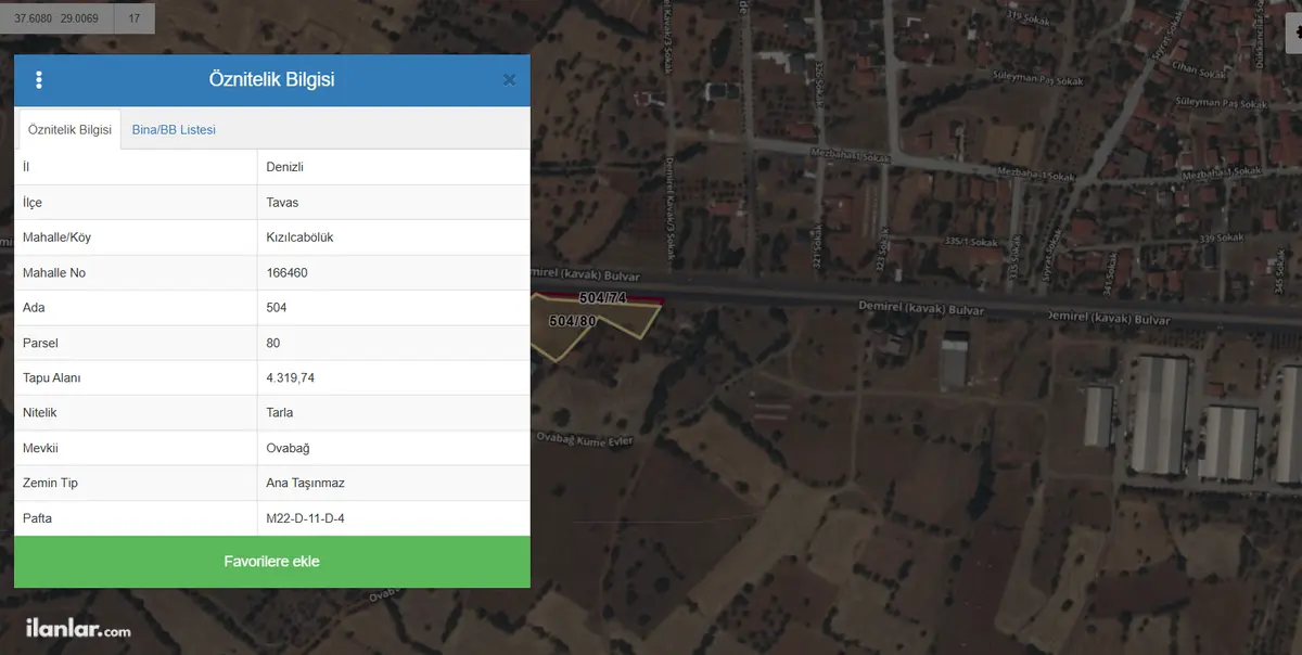 Denizli Tavas Kızılcabölük Mahallesi 4.902 m² satılık tarla arsa - Fotoğraf 3