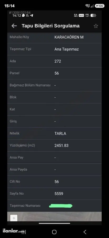 Sakarya Geyve Karacaören Mahallesi 2.451 m² satılık arazi arsa - Fotoğraf 3