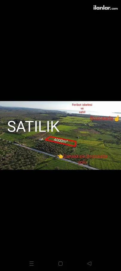 Çanakkale Ezine Çamoba Köyü Mahallesi 4.000 m² satılık tarla arsa - Fotoğraf 3