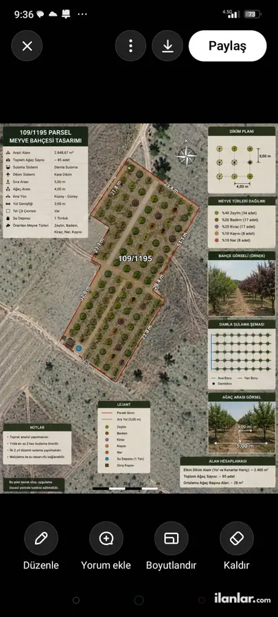Denizli Acıpayam Avşar Mahallesi 2.848 m² satılık tarla arsa - Fotoğraf 3