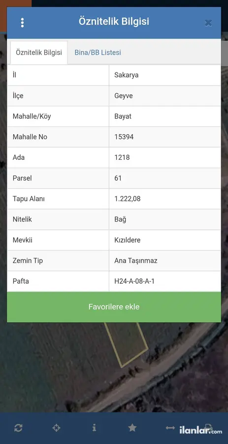 Sakarya Geyve Bayat Mahallesi 1.222 m² satılık tarla arsa - Fotoğraf 1