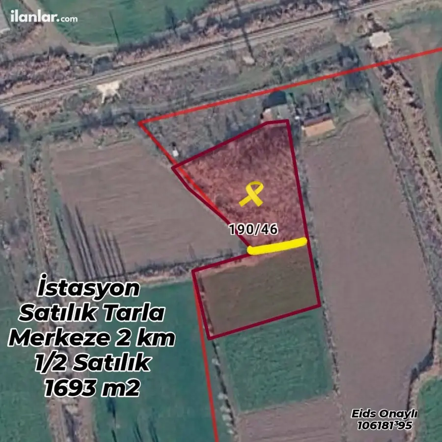 Kütahya Tavşanlı İstasyon Mahallesi 1.693 m² satılık tarla arsa - Fotoğraf 1