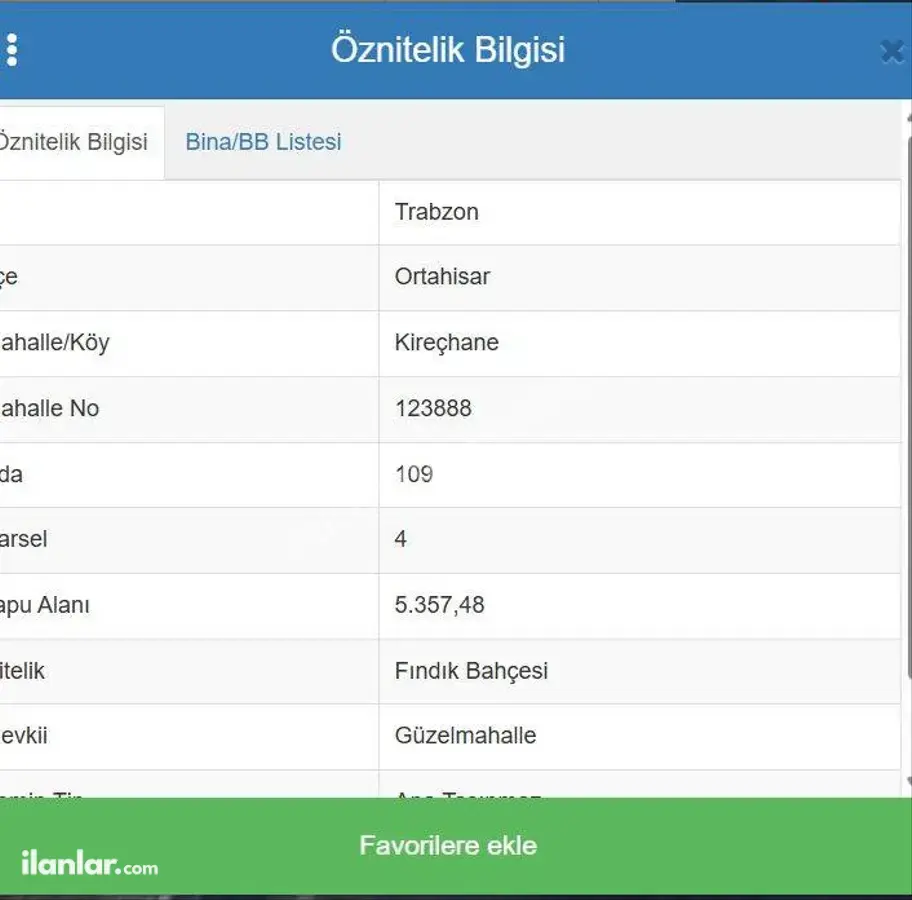 Trabzon Ortahisar Kireçhane Mahallesi 5.357 m² satılık bağ & Bahçe arsa - Fotoğraf 2