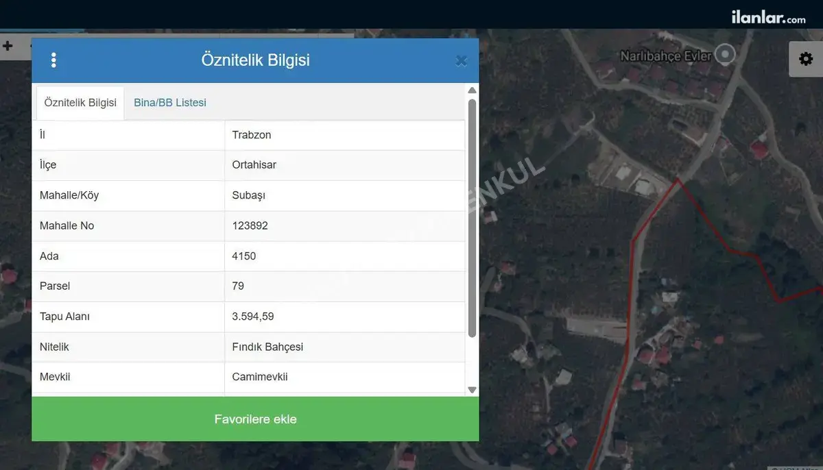Trabzon Ortahisar Subaşı Mahallesi 3.600 m² satılık bağ & Bahçe arsa - Fotoğraf 3