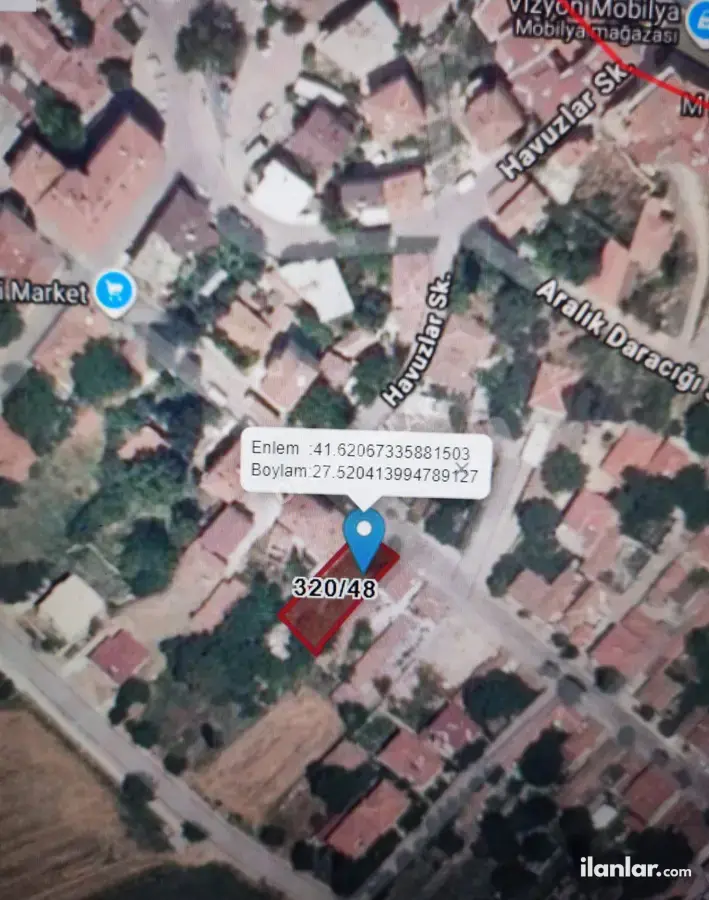 Kırklareli Pınarhisar Orta Mahallesi 408 m² satılık ticari + Konut arsa - Fotoğraf 1