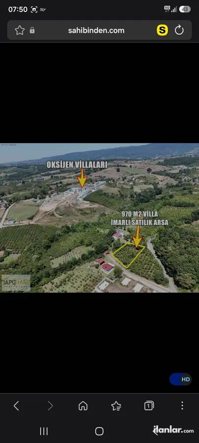 Sakarya Hendek Yeşilvadi Mahallesi 970 m² satılık konut arsa - Fotoğraf 2