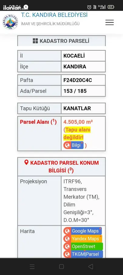 Kocaeli Kandıra Kanatlar Mahallesi 4.505 m² satılık konut arsa - Fotoğraf 3