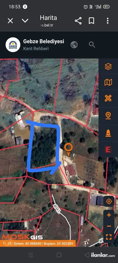 Kocaeli Gebze Mollafenari Mahallesi 1.653 m² satılık sit Alanı arsa - Fotoğraf 3