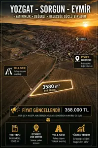 Yozgat Sorgun Eymir, Karşıyaka Mahallesi 3.580 m² satılık tarla arsa - Fotoğraf 1