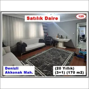 Denizli Merkezefendi Akkonak Mahallesi 3+1 185 m² satılık daire - Fotoğraf 1