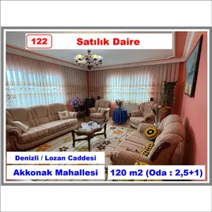 Denizli Merkezefendi Akkonak Mahallesi 2.5+1 120 m² satılık daire - Fotoğraf 1