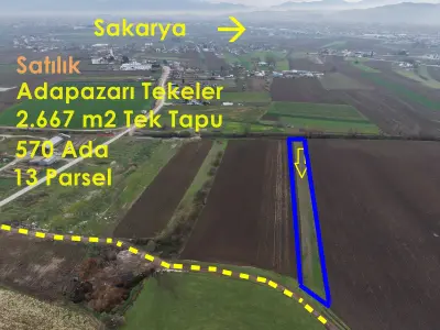 Sakarya Adapazarı Tekeler Mahallesi 2.670 m² satılık tarla arsa - Fotoğraf 1
