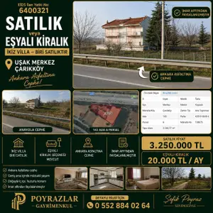 Uşak Merkez Çarık Köyü Mahallesi 4+1 220 m² satılık daire - Fotoğraf 1