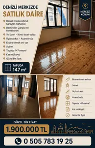 Denizli Merkezefendi Saraylar Mahallesi 3+1 147 m² satılık daire - Fotoğraf 1