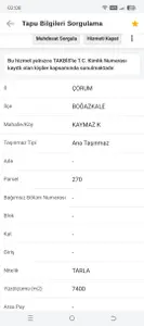 Çorum Boğazkale Kaymaz Köyü Mahallesi 7.400 m² satılık tarla arsa - Fotoğraf 1