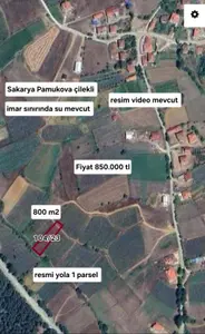 Sakarya Pamukova Çilekli Mahallesi 795 m² satılık tarla arsa - Fotoğraf 1