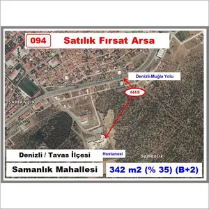 Denizli Tavas Samanlık Mahallesi 341 m² satılık konut arsa - Fotoğraf 1