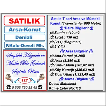 Denizli Pamukkale Develi Mahallesi 2.280 m² satılık ticari arsa - Fotoğraf 2