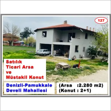 Denizli Pamukkale Develi Mahallesi 2.280 m² satılık ticari arsa - Fotoğraf 1