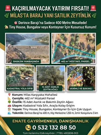 Muğla Milas Karşıyaka Mahallesi 462 m² satılık - Fotoğraf 1