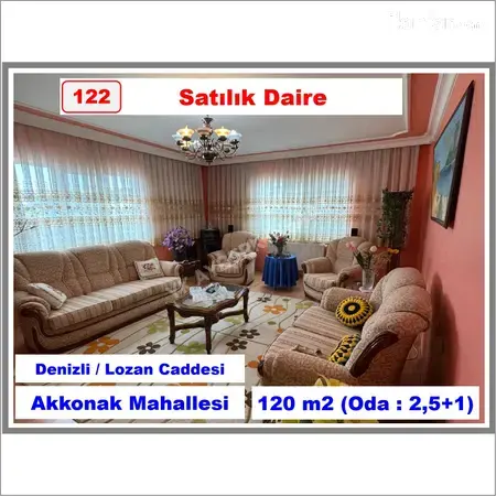 Denizli Merkezefendi Akkonak Mahallesi 120 m² satılık - Fotoğraf 1