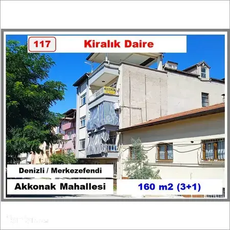 Denizli Merkezefendi Akkonak Mahallesi 3+1 160 m² kiralık daire - Fotoğraf 1