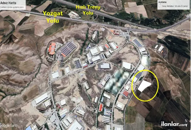 Yozgat Yerköy Saray, Organize Sanayi Bölgesi Mahallesi 8.750 m² satılık arazi arsa - Fotoğraf 1