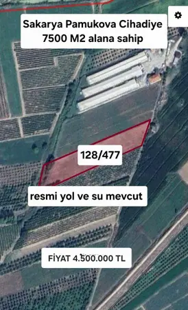 Sakarya Pamukova Cihadiye Mahallesi 7.500 m² satılık - Fotoğraf 1