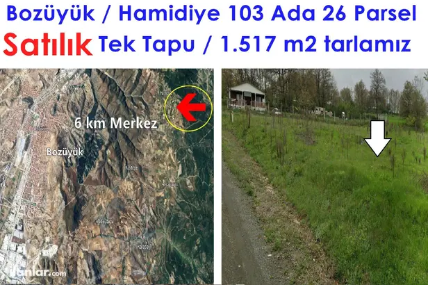 Bilecik Bozüyük Hamidiye Köyü Mahallesi 1.517 m² satılık - Fotoğraf 1