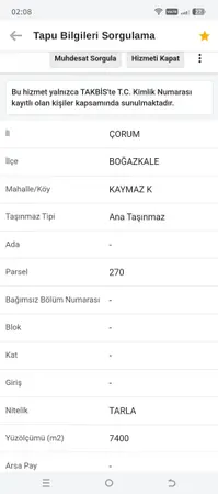 Çorum Boğazkale Kaymaz Köyü Mahallesi 7.400 m² satılık - Fotoğraf 1