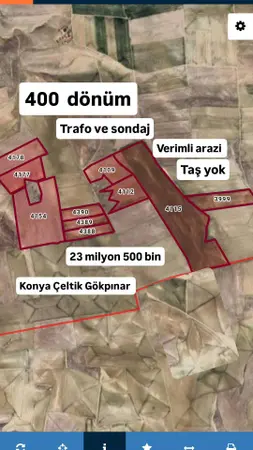 Konya Çeltik Gökpınar Mahallesi 400.000 m² satılık - Fotoğraf 1