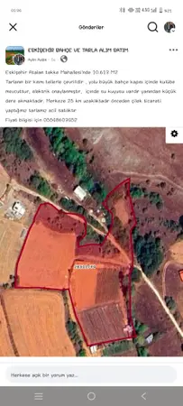 Eskişehir Tepebaşı Atalantekke Mahallesi 10.613 m² satılık - Fotoğraf 1