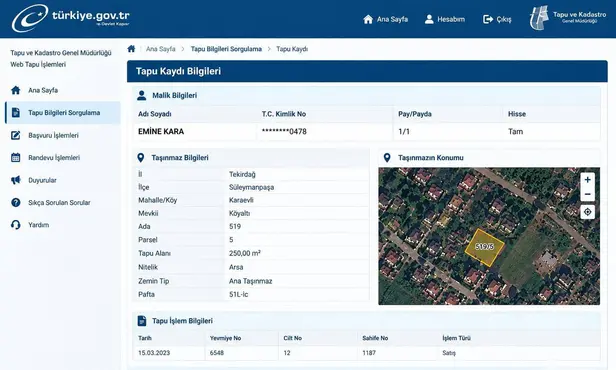 Tekirdağ Süleymanpaşa Karaevli Mahallesi 1.250 m² satılık arazi arsa - Fotoğraf 1