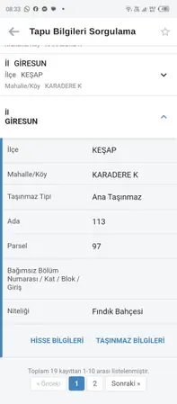Giresun Keşap Karadere, Tekbaşlı Mahallesi 11.000 m² satılık turizm arsa - Fotoğraf 1