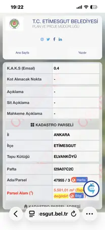 Ankara Etimesgut Oğuzlar Mahallesi 450 m² satılık - Fotoğraf 1