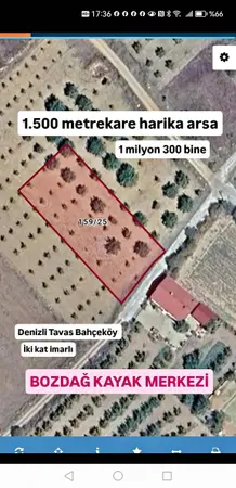 Denizli Tavas Bahçeköy Mahallesi 1.500 m² satılık - Fotoğraf 1