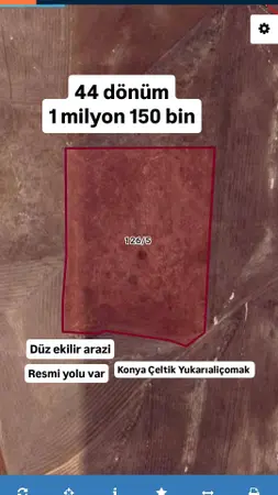 Konya Çeltik Yukarıaliçomak Mahallesi 44.000 m² satılık - Fotoğraf 1