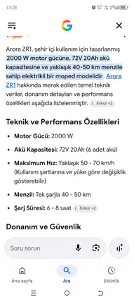 2024 Elektrikli Motosiklet Arora AR01 elektrikli Araçlar - Fotoğraf 3