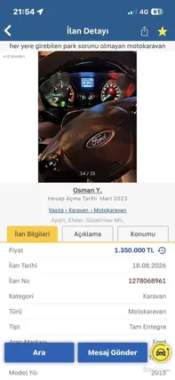 2015 Motokaravan Ford karavan - Fotoğraf 3