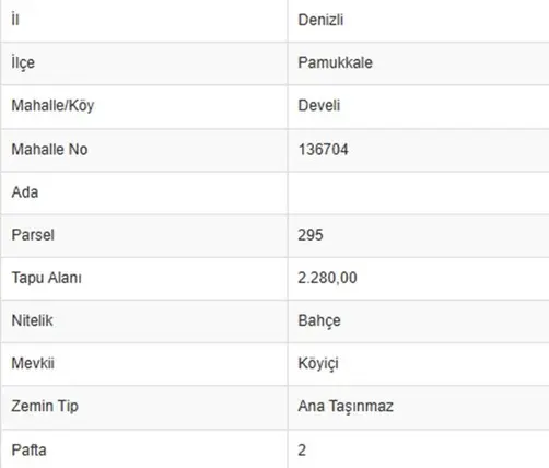 Denizli Pamukkale Develi Mahallesi 2.280 m² satılık ticari arsa - Fotoğraf 3