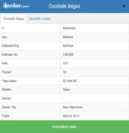 Karaman Merkez İslihisar Köyü Mahallesi 22.404 m² satılık tarla arsa - Fotoğraf 2
