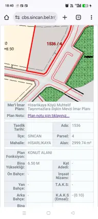 Ankara Sincan Hisarlıkaya Mahallesi 512 m² satılık villa arsa - Fotoğraf 2