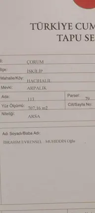 Çorum İskilip Hacıhalil, Merkez Mahallesi 707 m² satılık konut arsa - Fotoğraf 2