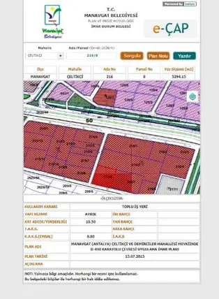 Antalya Manavgat Sanayi Mahallesi 5.294 m² satılık sanayi arsa - Fotoğraf 2
