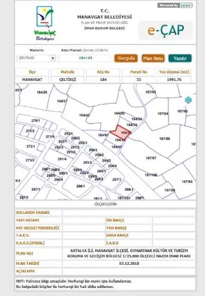 Antalya Manavgat Çeltikçi Mahallesi 1.991 m² satılık tarla arsa - Fotoğraf 2