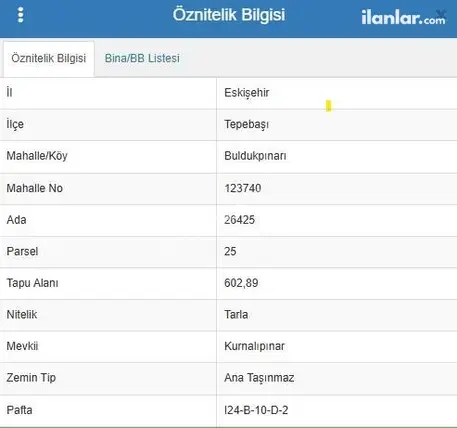 Eskişehir Tepebaşı Buldukpınar Mahallesi 603 m² satılık tarla arsa - Fotoğraf 2