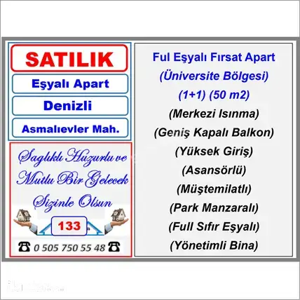 Denizli Pamukkale Asmalıevler Mahallesi 1+1 50 m² satılık daire - Fotoğraf 2