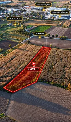 Sakarya Erenler Nakışlar Mahallesi 4.677 m² satılık tarla arsa - Fotoğraf 3